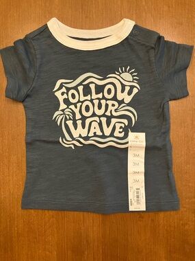 100% Organic Cotton- 3M Blue 'Follow Your Wave' Graphic Tee by Little Co.